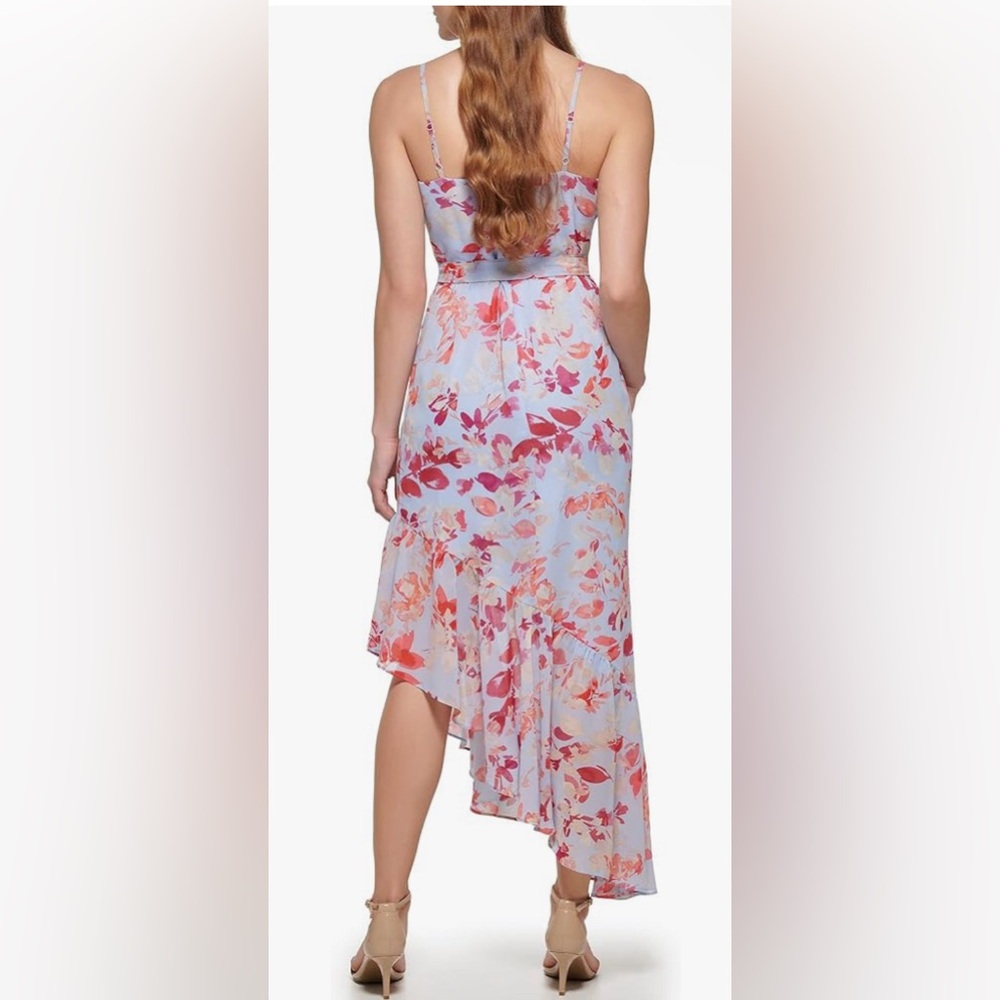 NWT Eliza J Women's V-Neck Floral Ruffle Hem Maxi Dress size 6 - Picture 2 of 9
